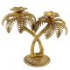 Golden Double Palm Tree Aluminium Candle Stand